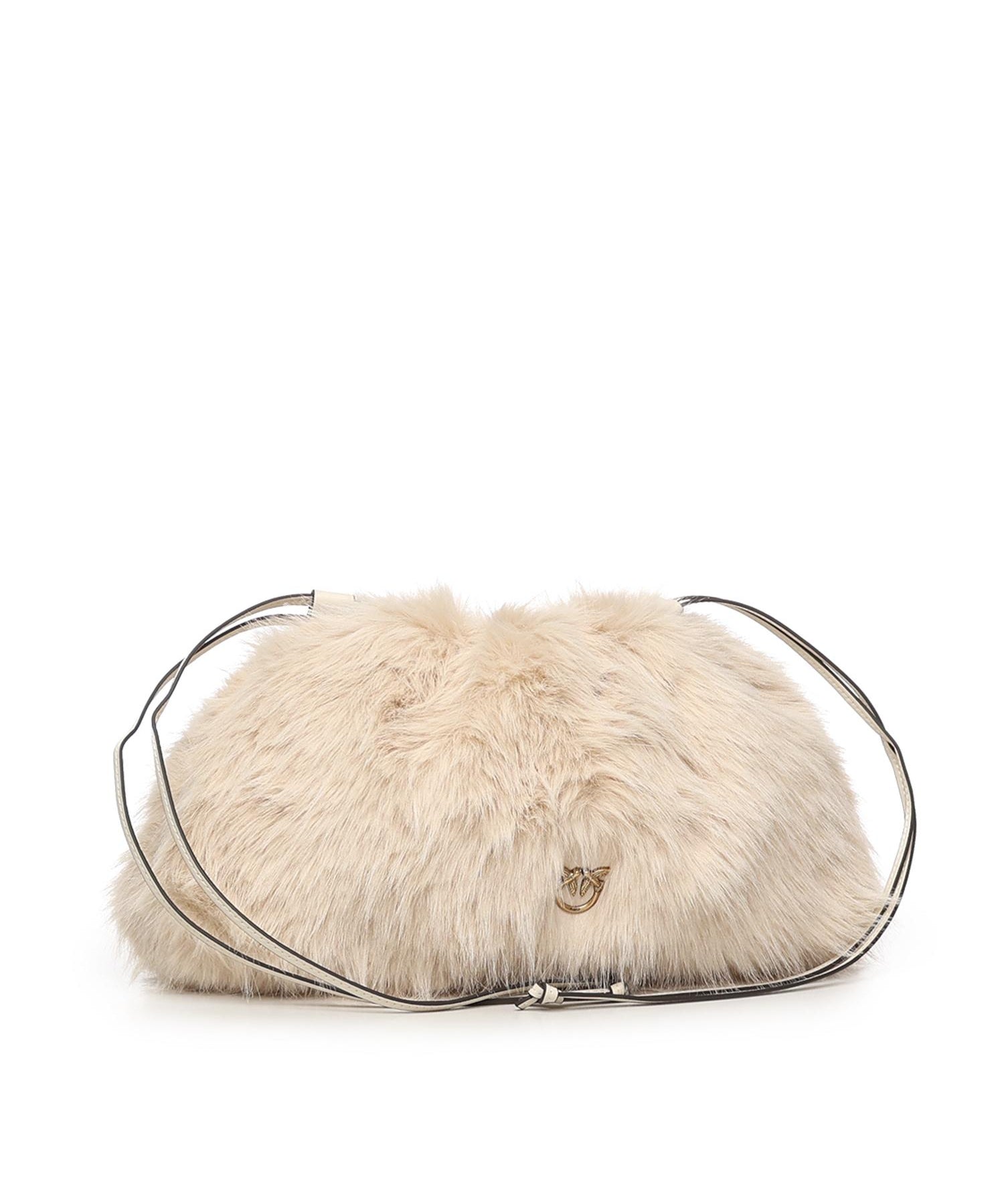 Maxi clutch in eco-pelliccia con logo<BR/> 105909 A2VZC50Q PINKO 