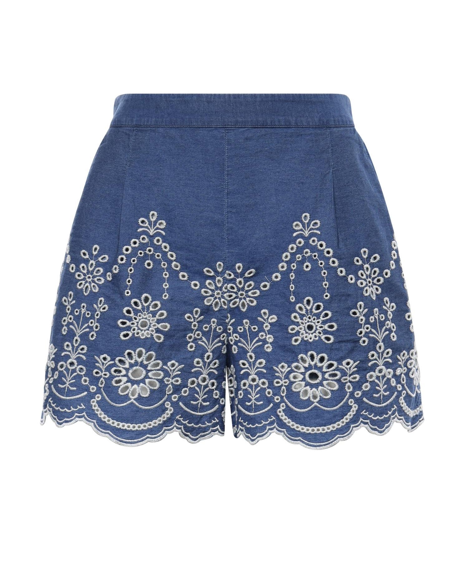 Short Amani in chambray con ricamo AMN0001 00473L MC2 SAINT BARTH 