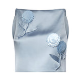 Top in raso con applicazioni floreali SS26174T BL SELF-PORTRAIT 