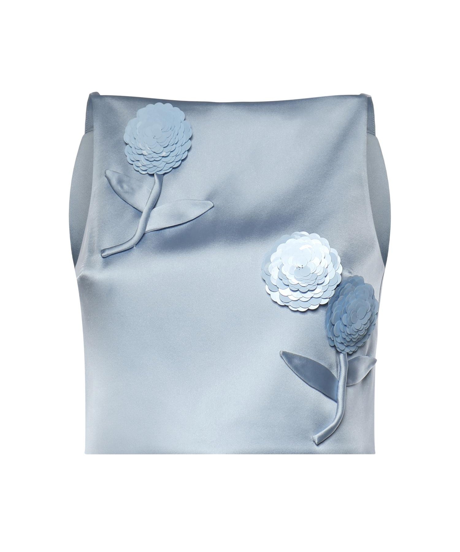 Top in raso con applicazioni floreali SS26174T BL SELF-PORTRAIT 