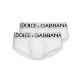 Set di due slip in cotone stretch con logo a contrasto M9D69J ONN97W0800 DOLCE & GABBANA 