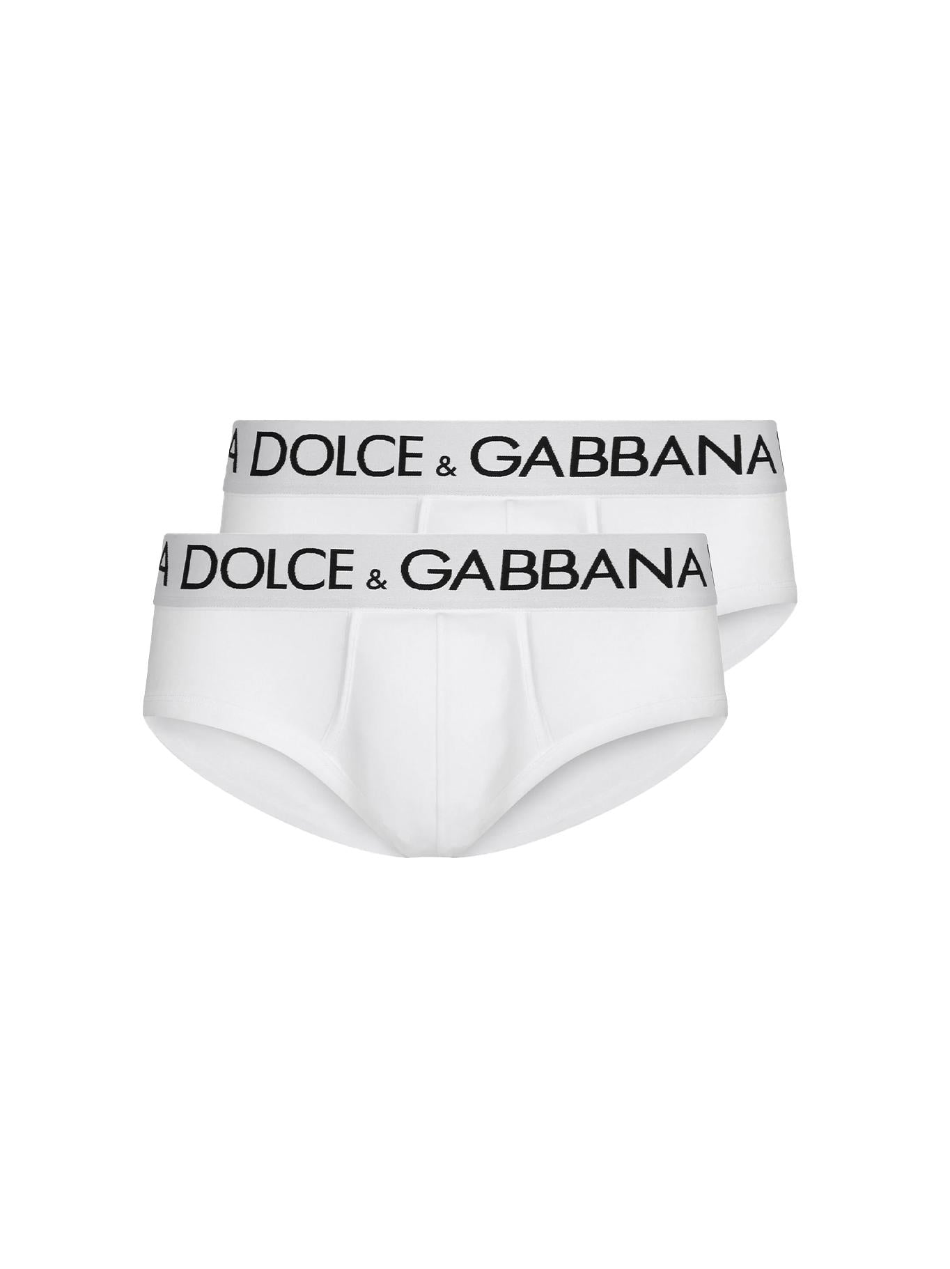 Set di due slip in cotone stretch con logo a contrasto M9D69J ONN97W0800 DOLCE & GABBANA 