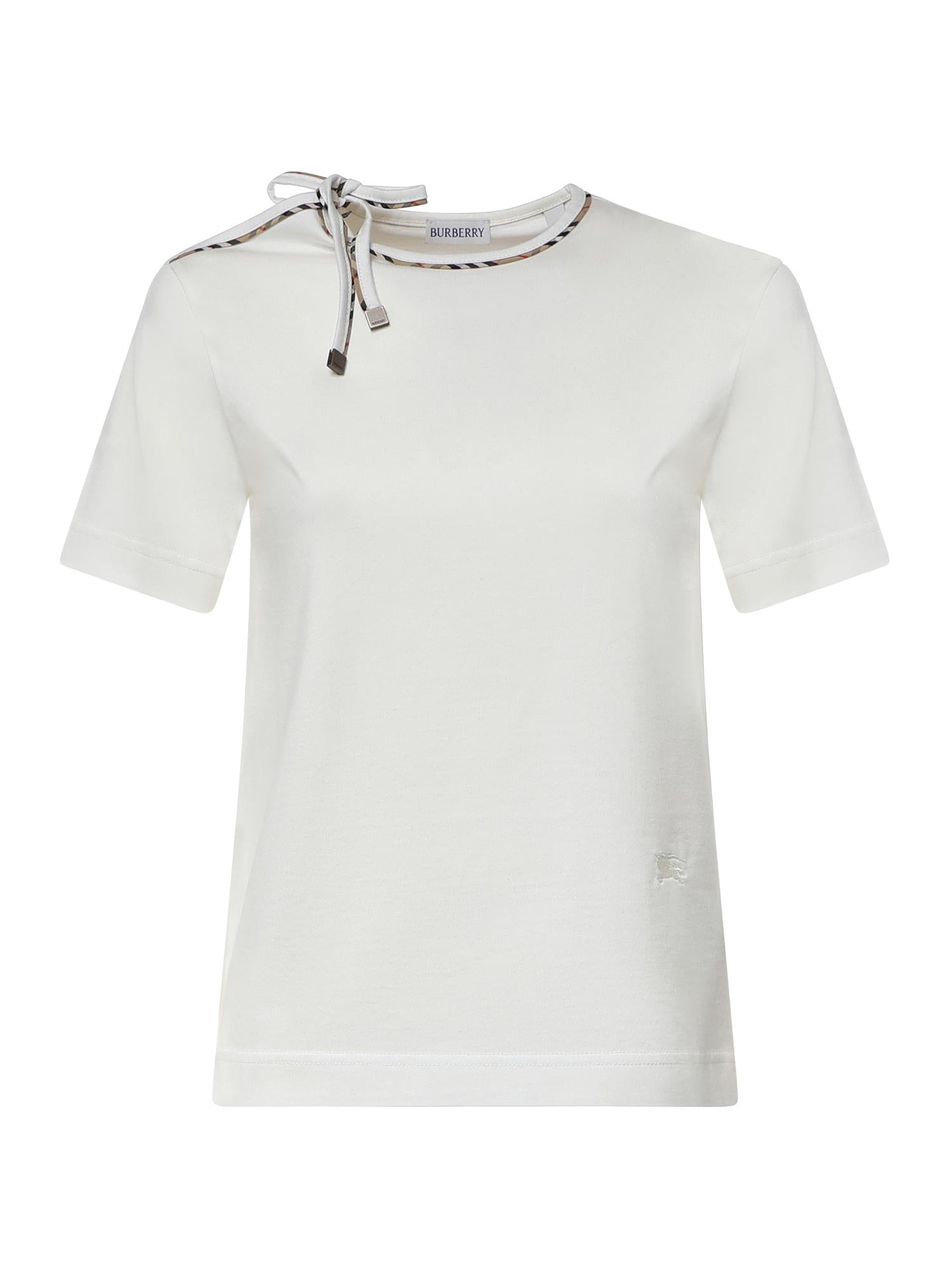 T-shirt in cotone con laccetti 8127210 B7078 BURBERRY 