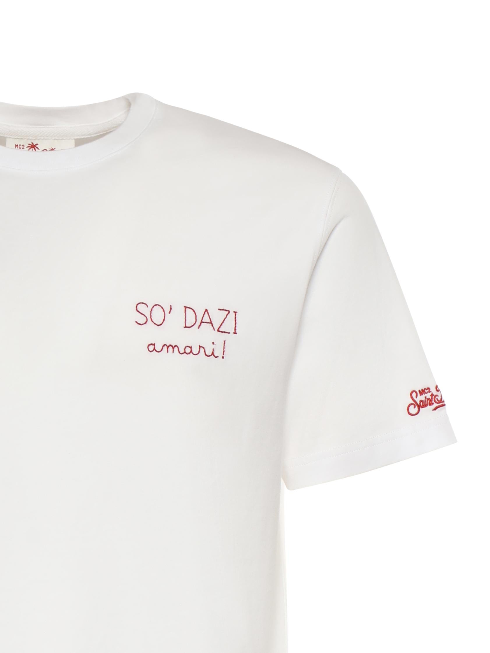 T-shirt in cotone con ricamo POT0001 00163L MC2 SAINT BARTH 