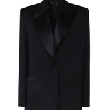 Blazer con rever in satin 1457208001 BLACK MAGDA BUTRYM 