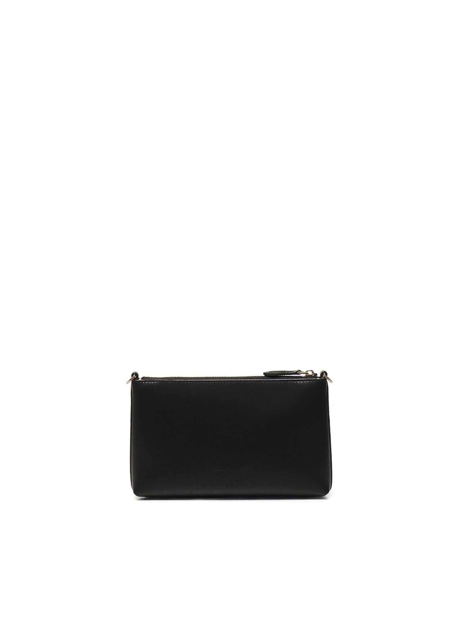 Pochette piatta in pelle con logo Love Birds 104277 A0F1Z99Q PINKO 