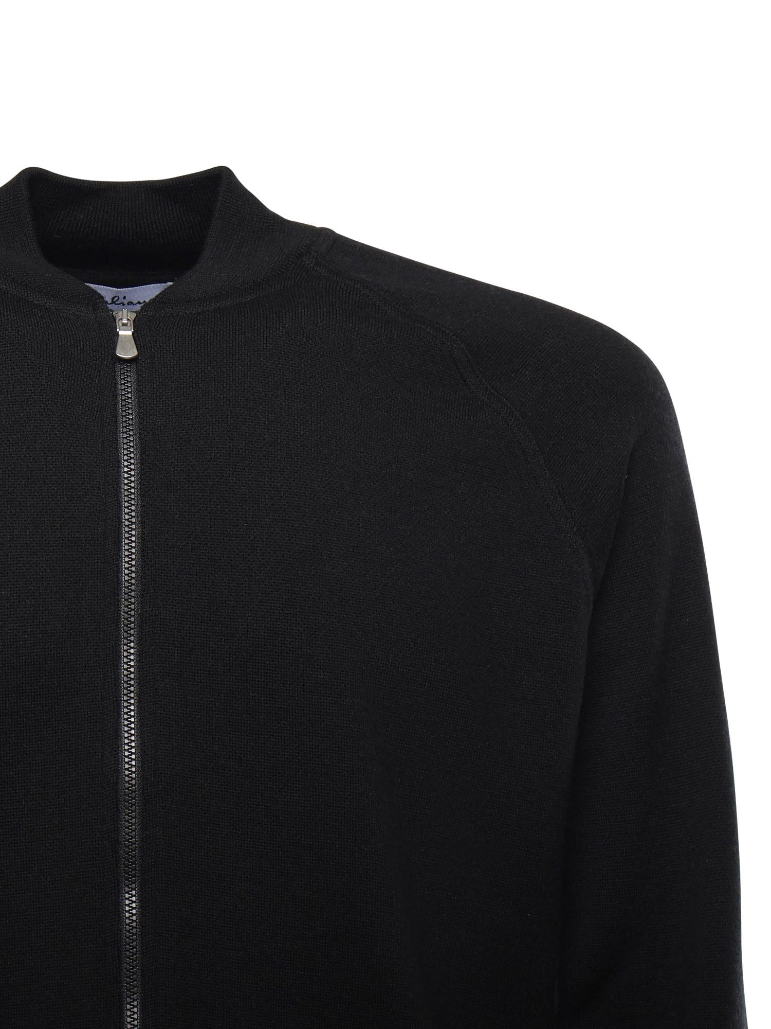 Felpa con zip in lana<BR/> 14803 57133099 GALIANO 