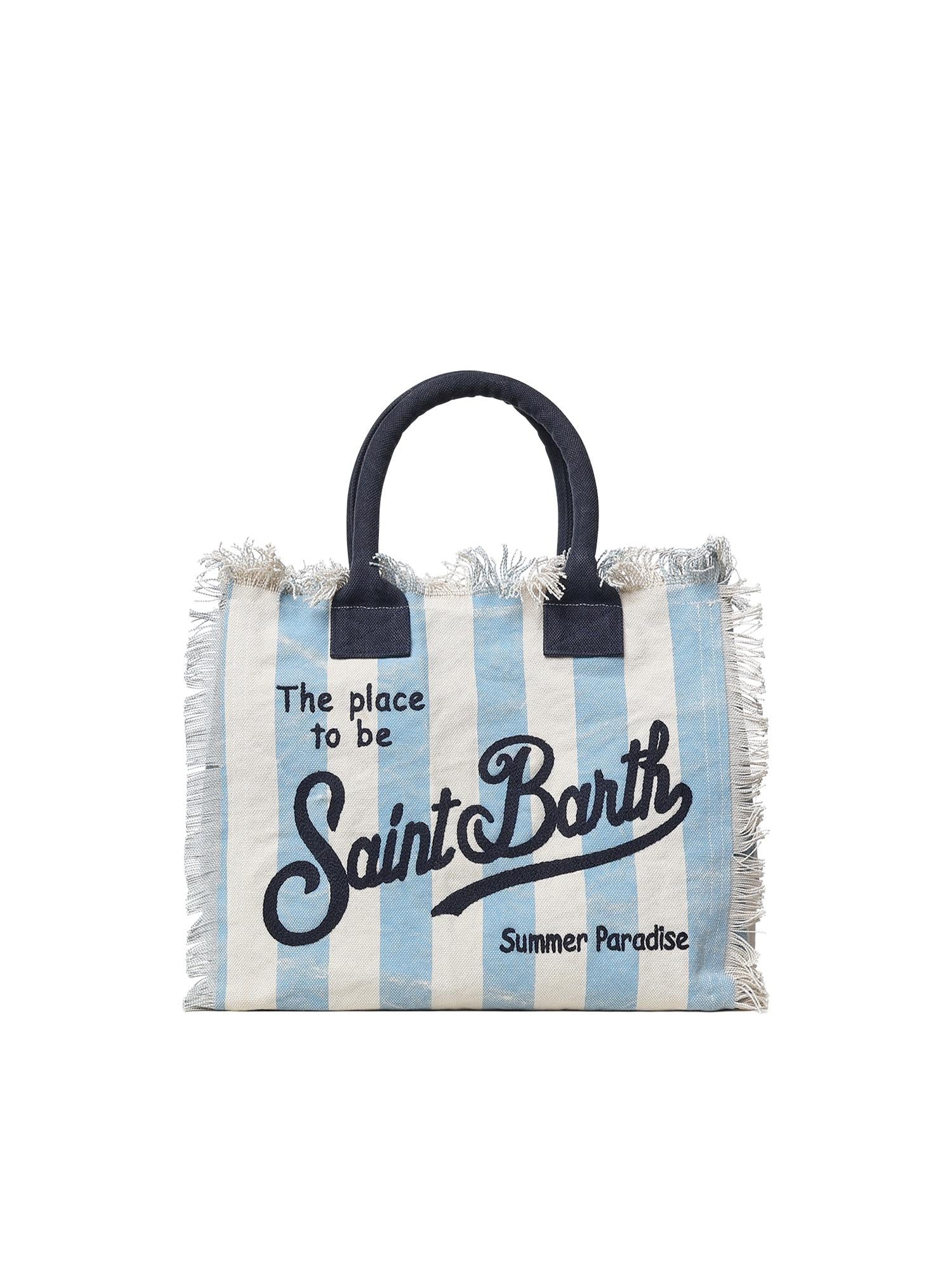 Borsa Vanity regular in canvas a righe VANI001 02629L MC2 SAINT BARTH 
