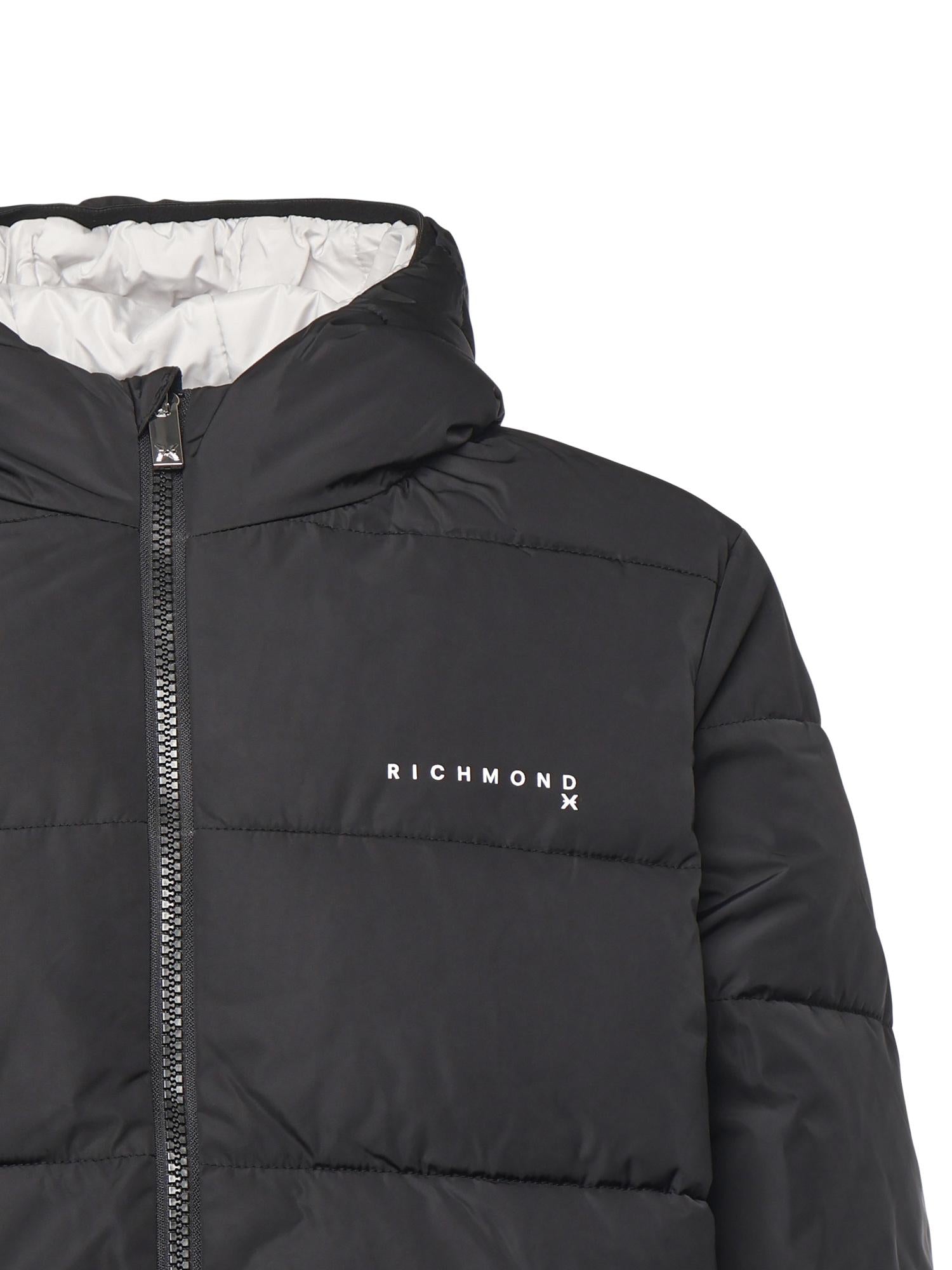 Piumino reversibile con cappuccio e logo UMA25151PI BLACK RICHMOND X 