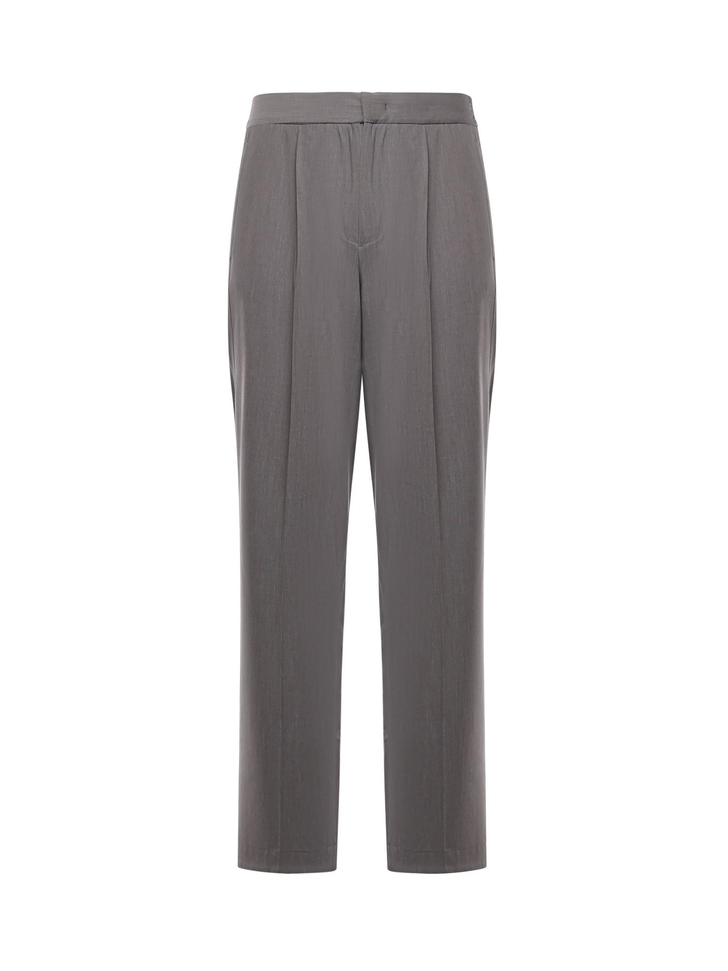 Pantaloni loose con pinces PT005V4 GRY BONSAI 