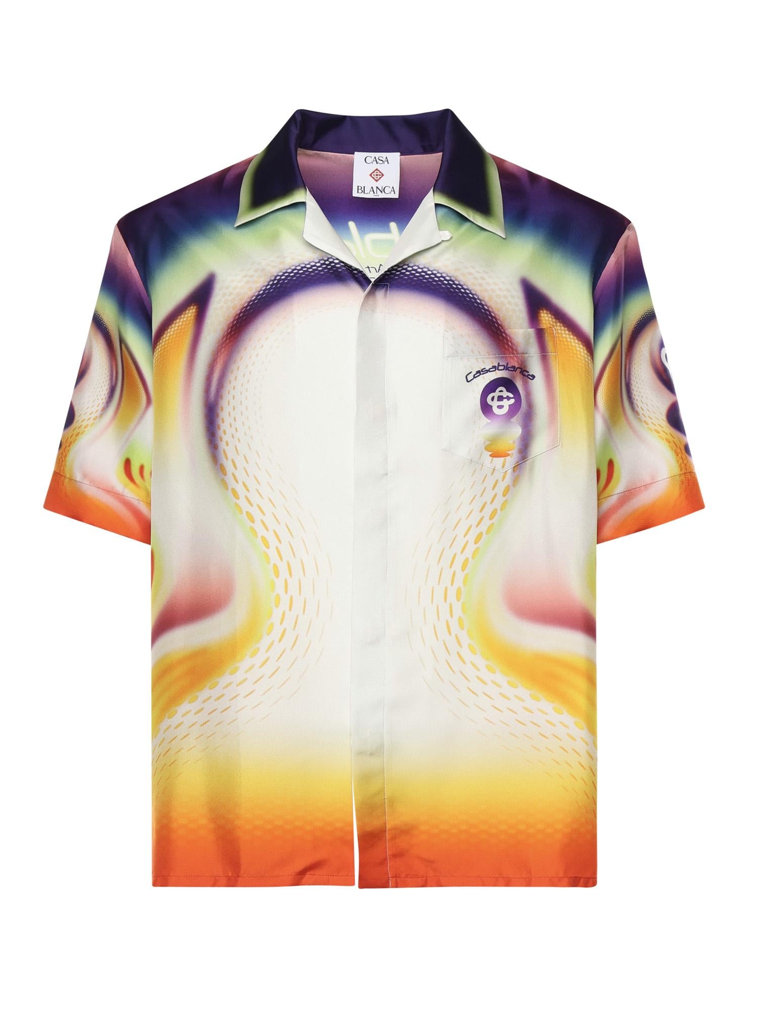 Camicia in seta con stampa MSS26SH003 01 CASABLANCA 