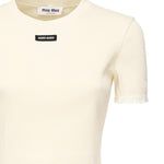 T-shirt cropped con logo MJN580 17Z9F0304 MIU MIU 