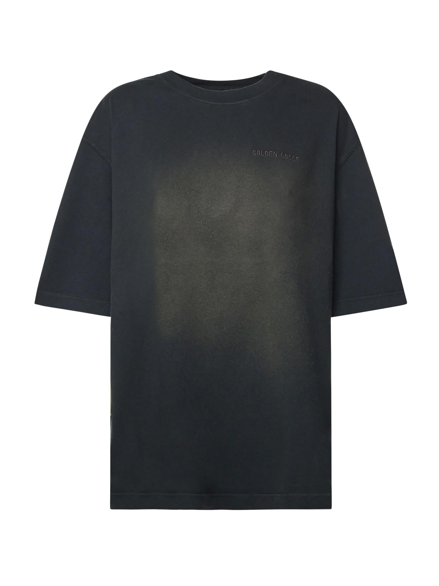 T-shirt in jersey di cotone con logo GUP01873 P00236290498 GOLDEN GOOSE 