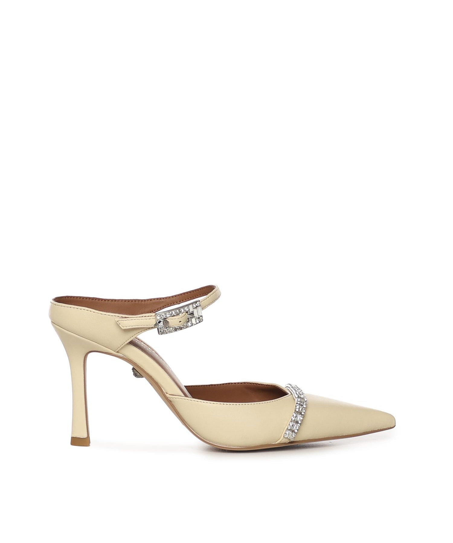 Mule in pelle con cristalli 5394042109 CREAM KURT GEIGER 