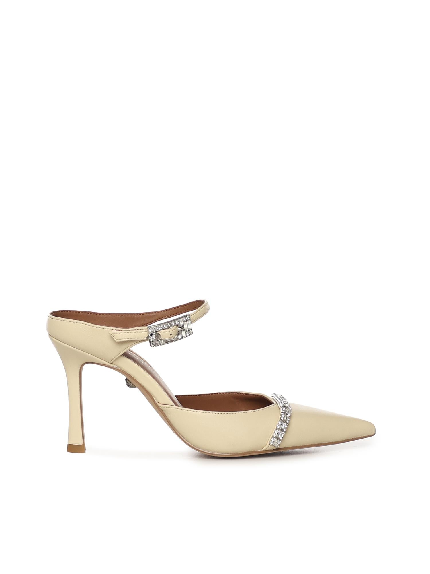Mule in pelle con cristalli 5394042109 CREAM KURT GEIGER 