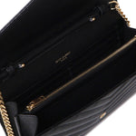 Pochette con catena Cassandre in pelle grain de poudre 377828 BOW011000 SAINT LAURENT 