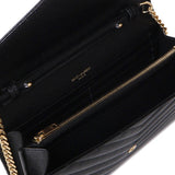 Pochette con catena Cassandre in pelle grain de poudre 377828 BOW011000 SAINT LAURENT 