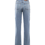 Jeans twisted lacing in denim 115169 1321 ROTATE 