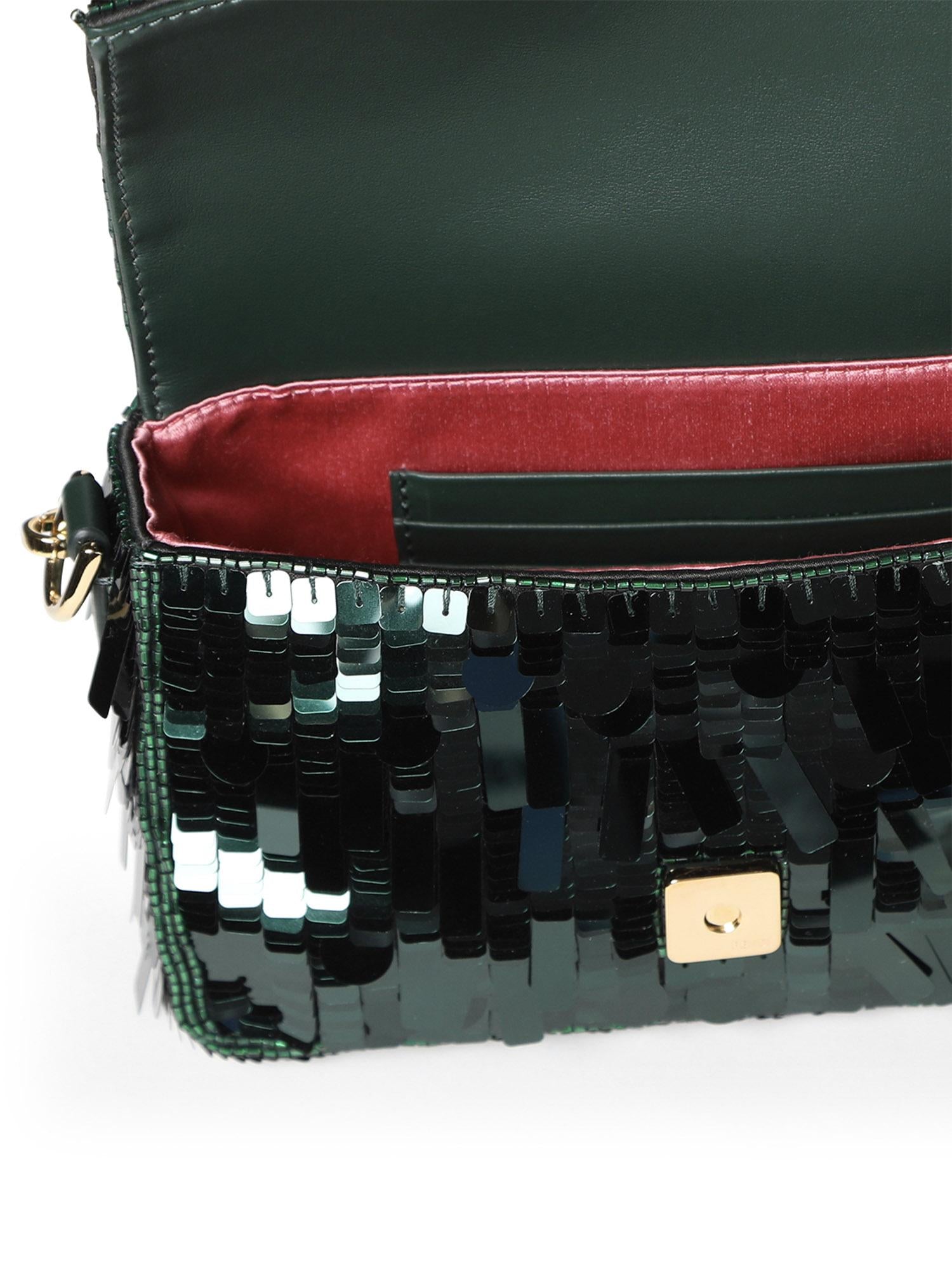 Borsa Baguette® Mini con paillettes 8BS017 AMP0F1TV5 FENDI 