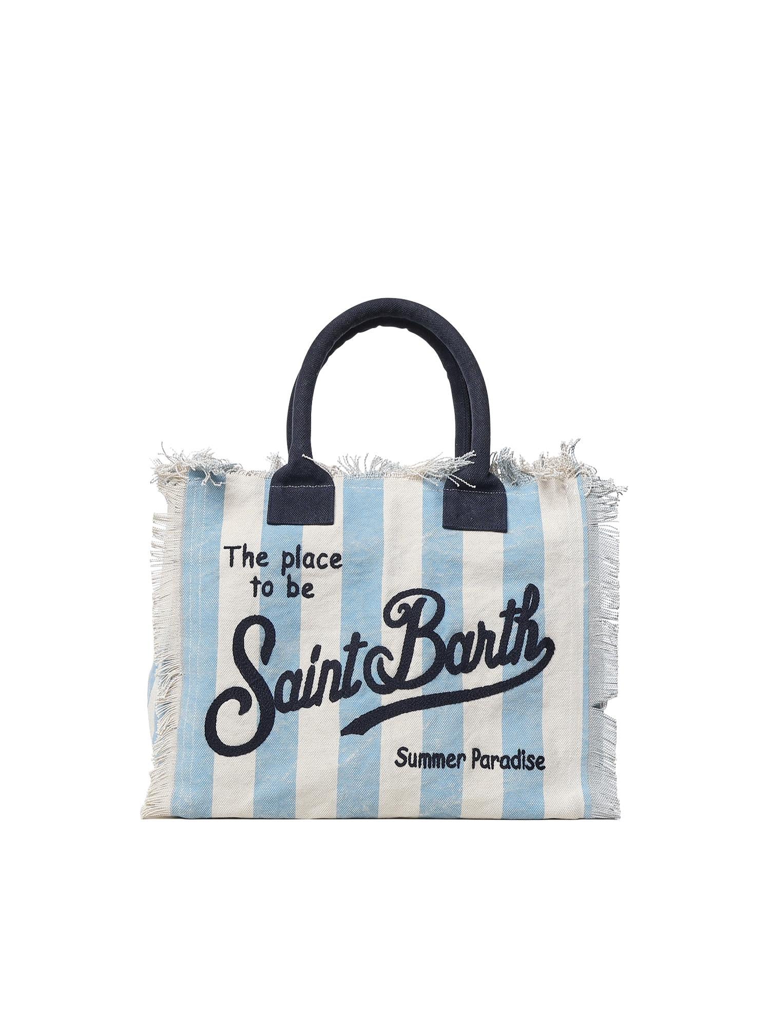 Borsa Vanity regular in canvas a righe VANI001 02629L MC2 SAINT BARTH 
