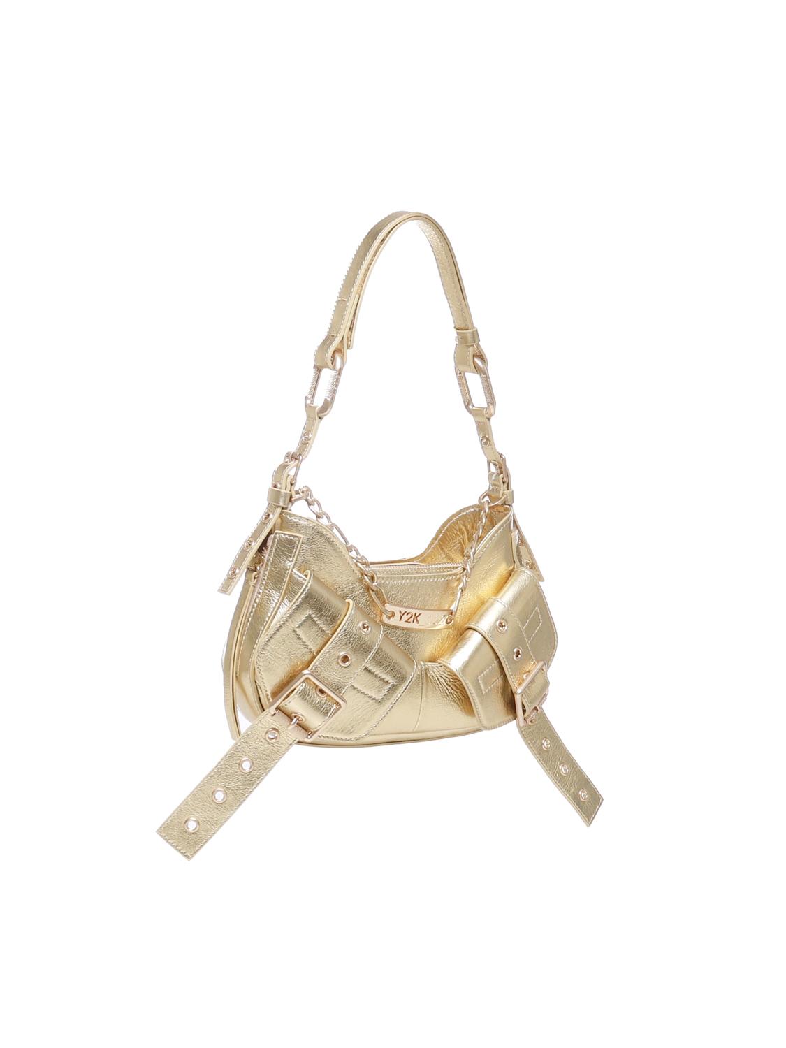 Borsa a spalla y2k002  iin pelle bovina FBBP70002MET -ORO/ORO BIASIA 