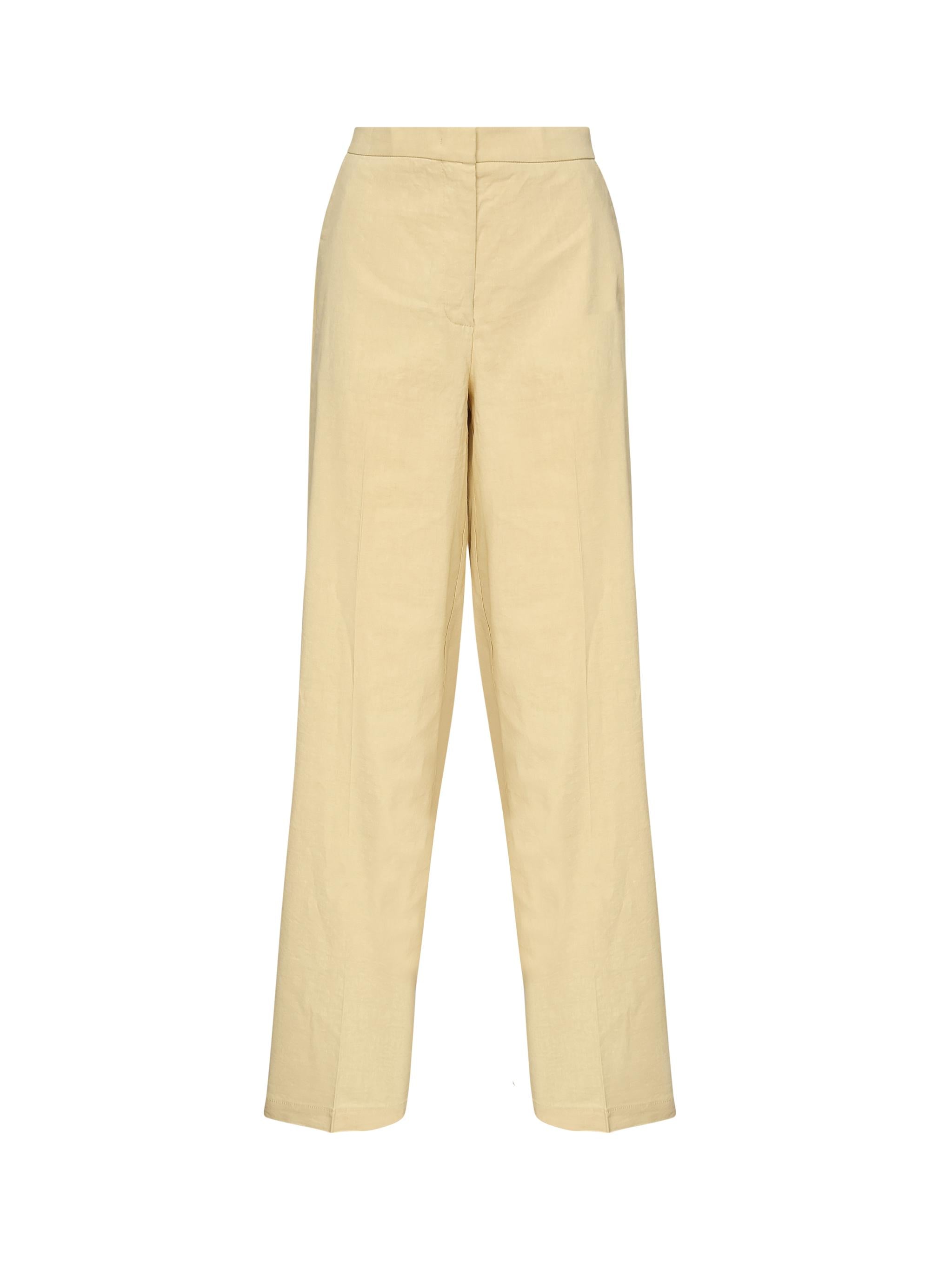 Pantaloni con piega in lino stretch 104929 A0IMC23 PINKO 
