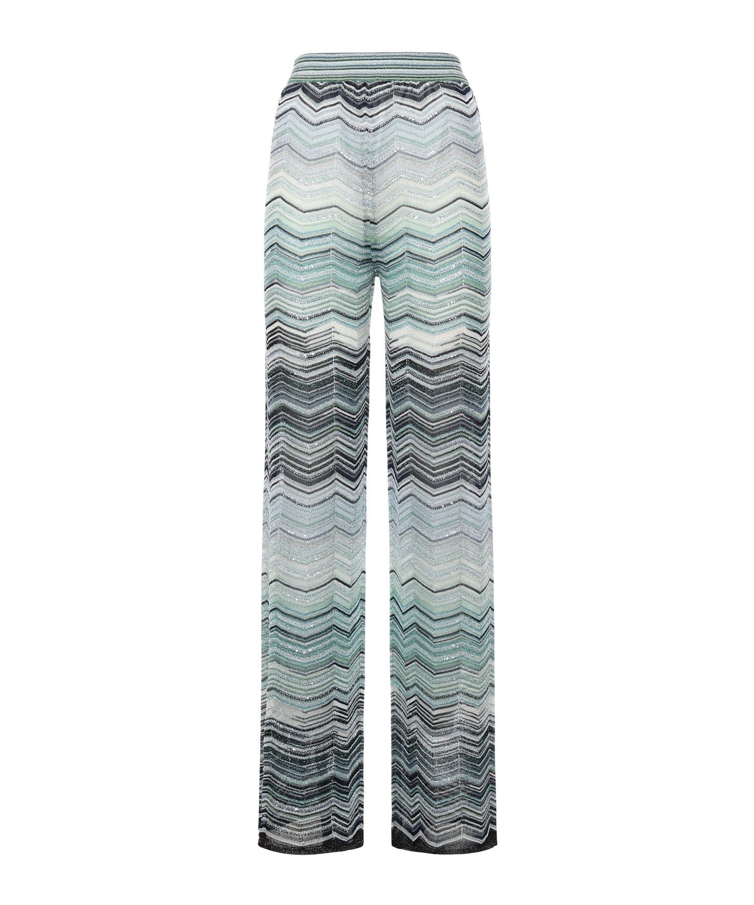 Pantaloni in viscosa chevron lamé con paillettes DS26SI0C BK01H9SMSN4 MISSONI 