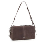 Borsa a spalla media Keeper Bag in suede 106676 A0F6M11O PINKO 