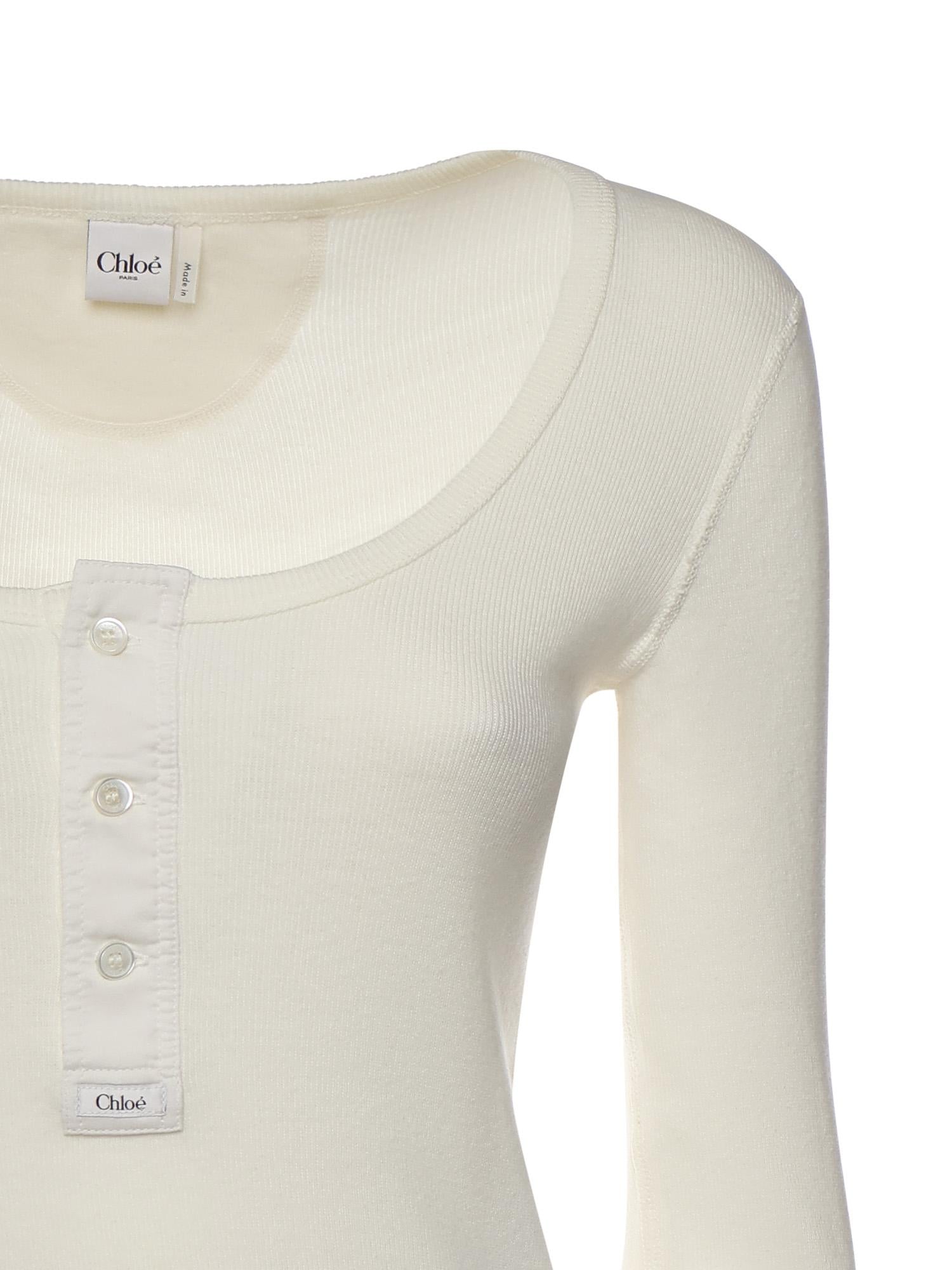 Camicia Henley in jersey di cotone CH26SJH29185 107 CHLOÉ 
