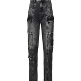 Jeans Bianca effetto aged slim fit con tasche cargo BIANCA 8019 ICON DENIM 