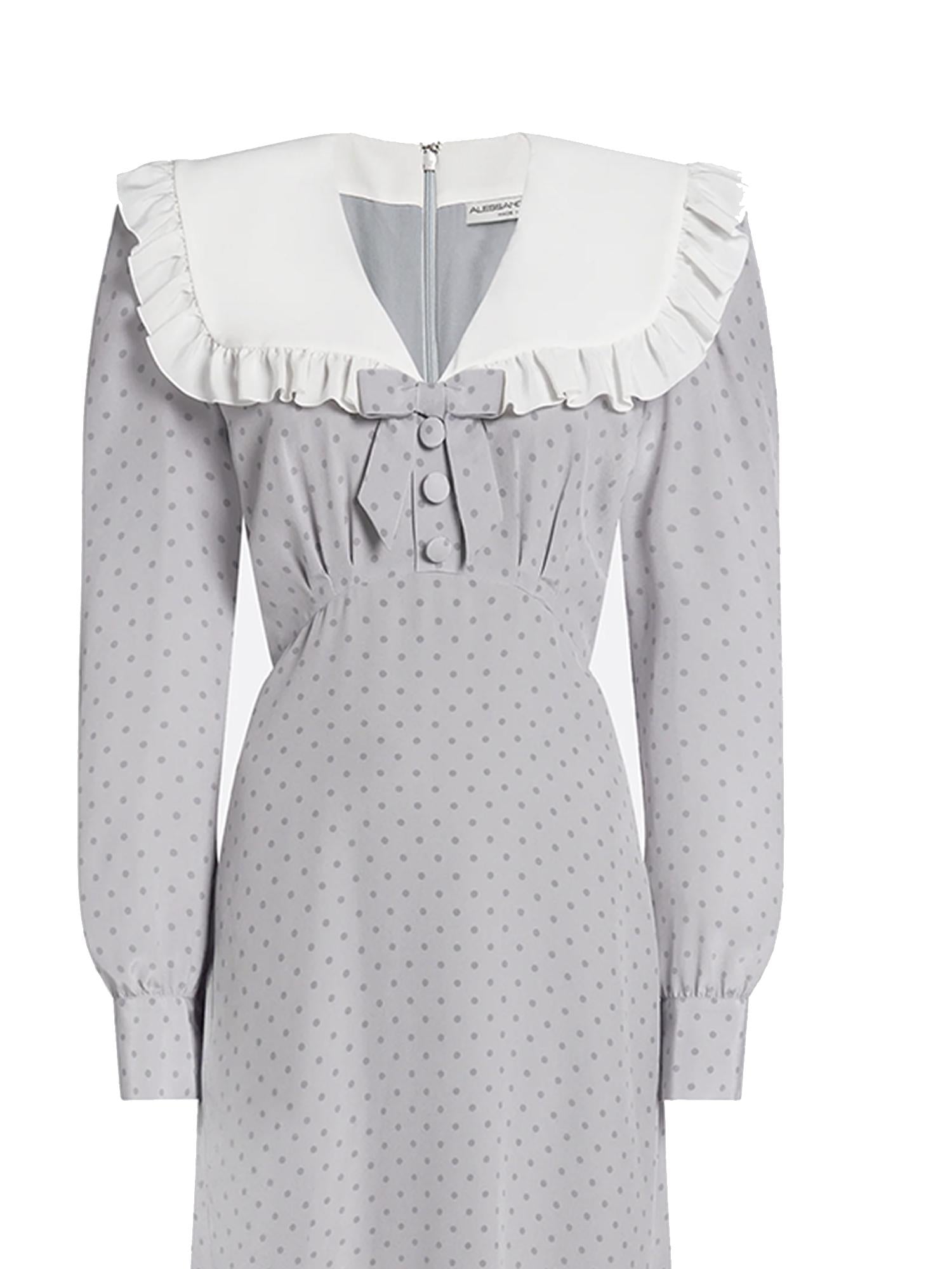 Abito midi a pois con colletto FABX4368F4686 1810 ALESSANDRA RICH 