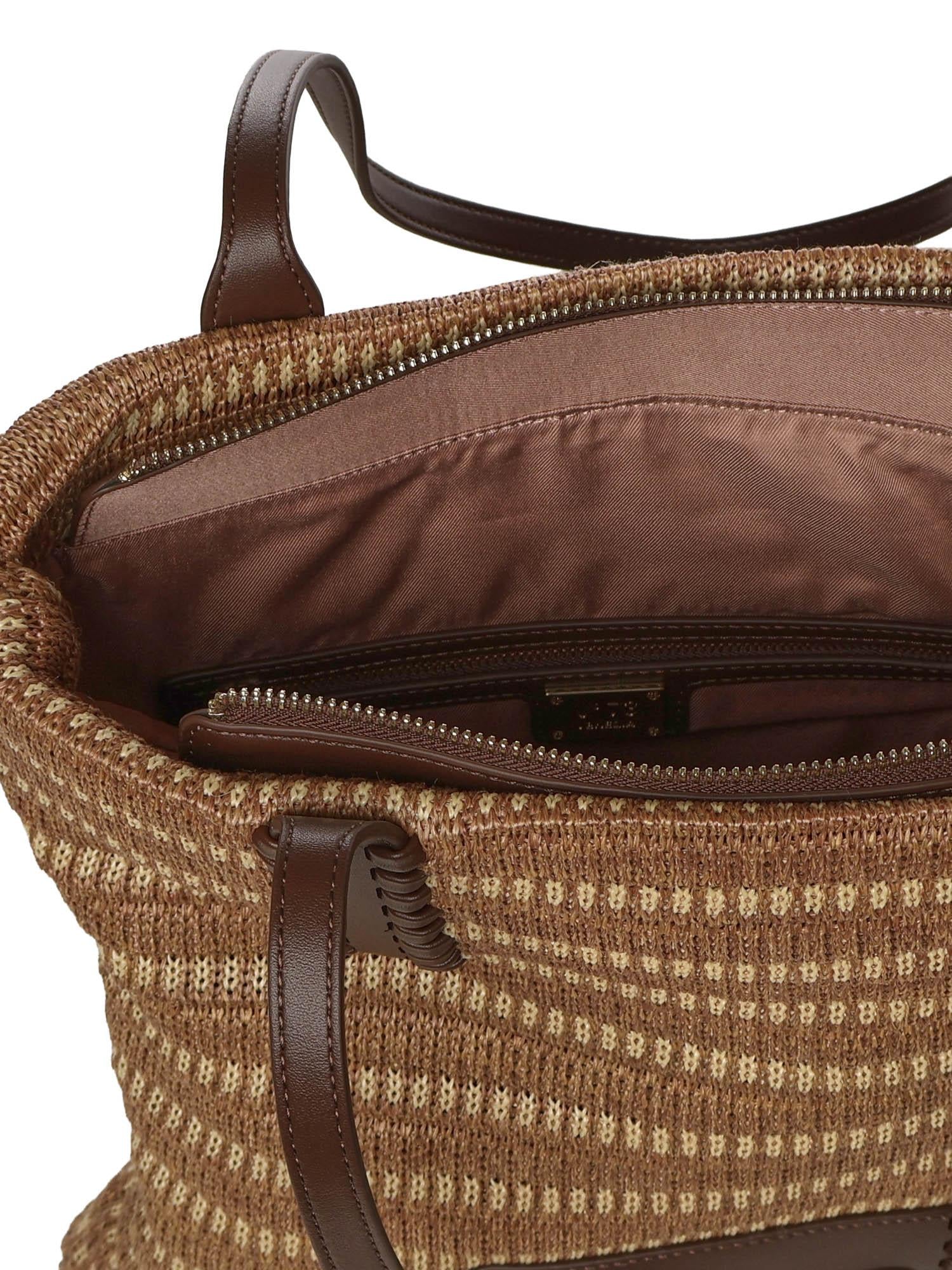 Borsa shopping con logo 73BS9M802 CASSIENATURALE/MORO V° 73 