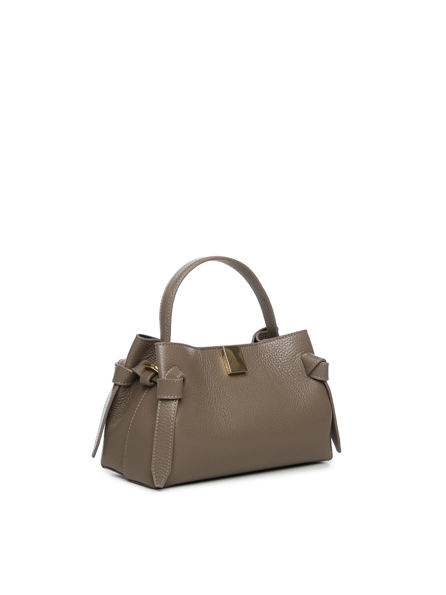 Borsa Gyoza mini in pelle GYOZA MINI PEBBLE GRAIN LEATHER TAUPE YUZEFI 