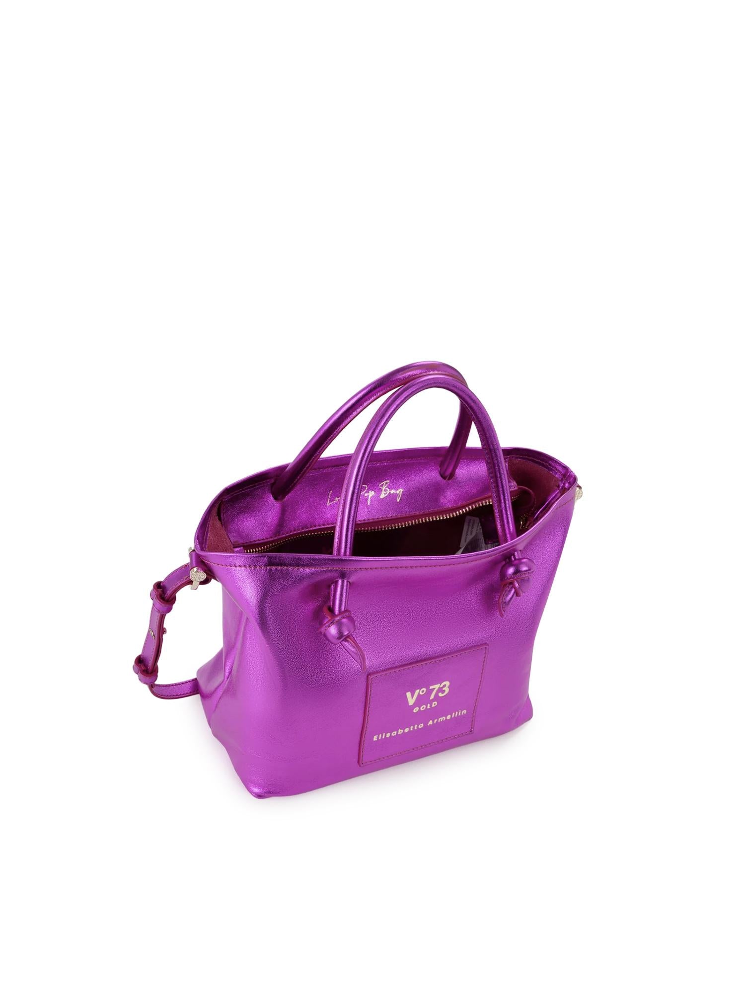 Mini bag in pelle con logo 73BP9VT02 LOLLI POPPOP PINK V° 73 