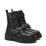 Anfibi in pelle con logo<BR/> SD0407 P087Z99 PINKO 