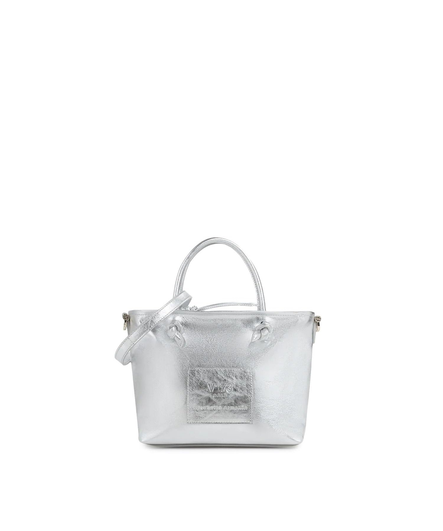 Mini bag in pelle con logo 73BP9VT02 LOLLI POPPOP SILVER V° 73 