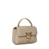 Borsa a mano media Lady Love Bag Puff in nappa chevron 100043 A0GKC50Q PINKO 