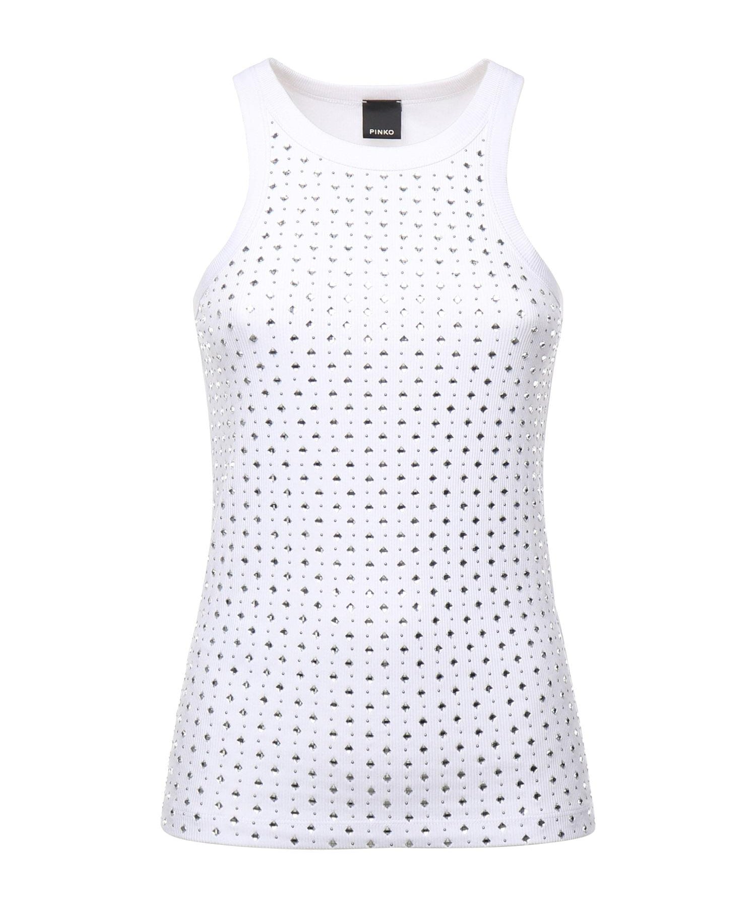 Canotta con strass e borchie<BR/><BR/> 105928 A2XYZ04 PINKO 