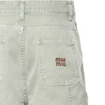 Pantaloni in gabardine con logo MP1723 1350F0089 MIU MIU 