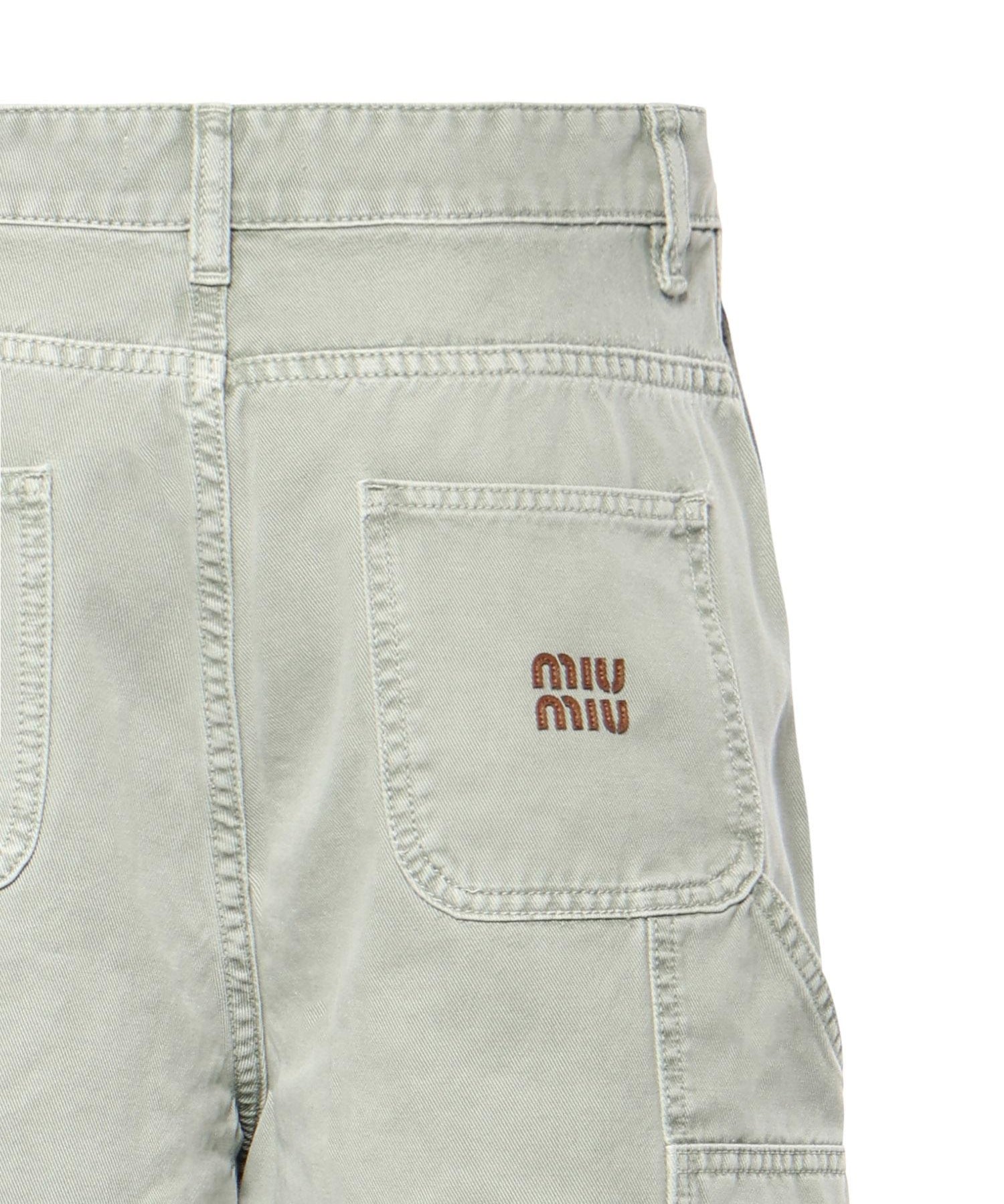 Pantaloni in gabardine con logo MP1723 1350F0089 MIU MIU 