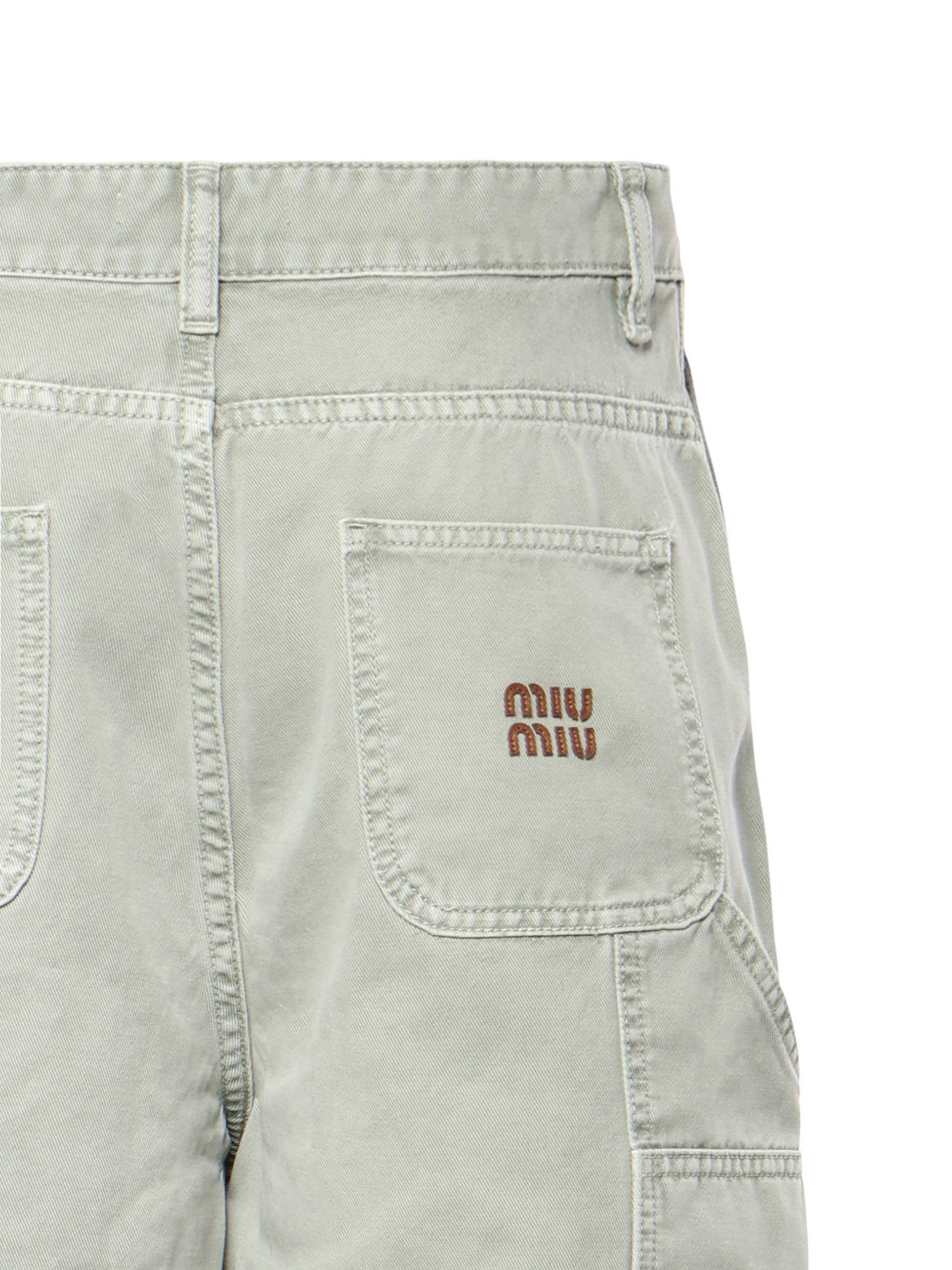 Pantaloni in gabardine con logo MP1723 1350F0089 MIU MIU 