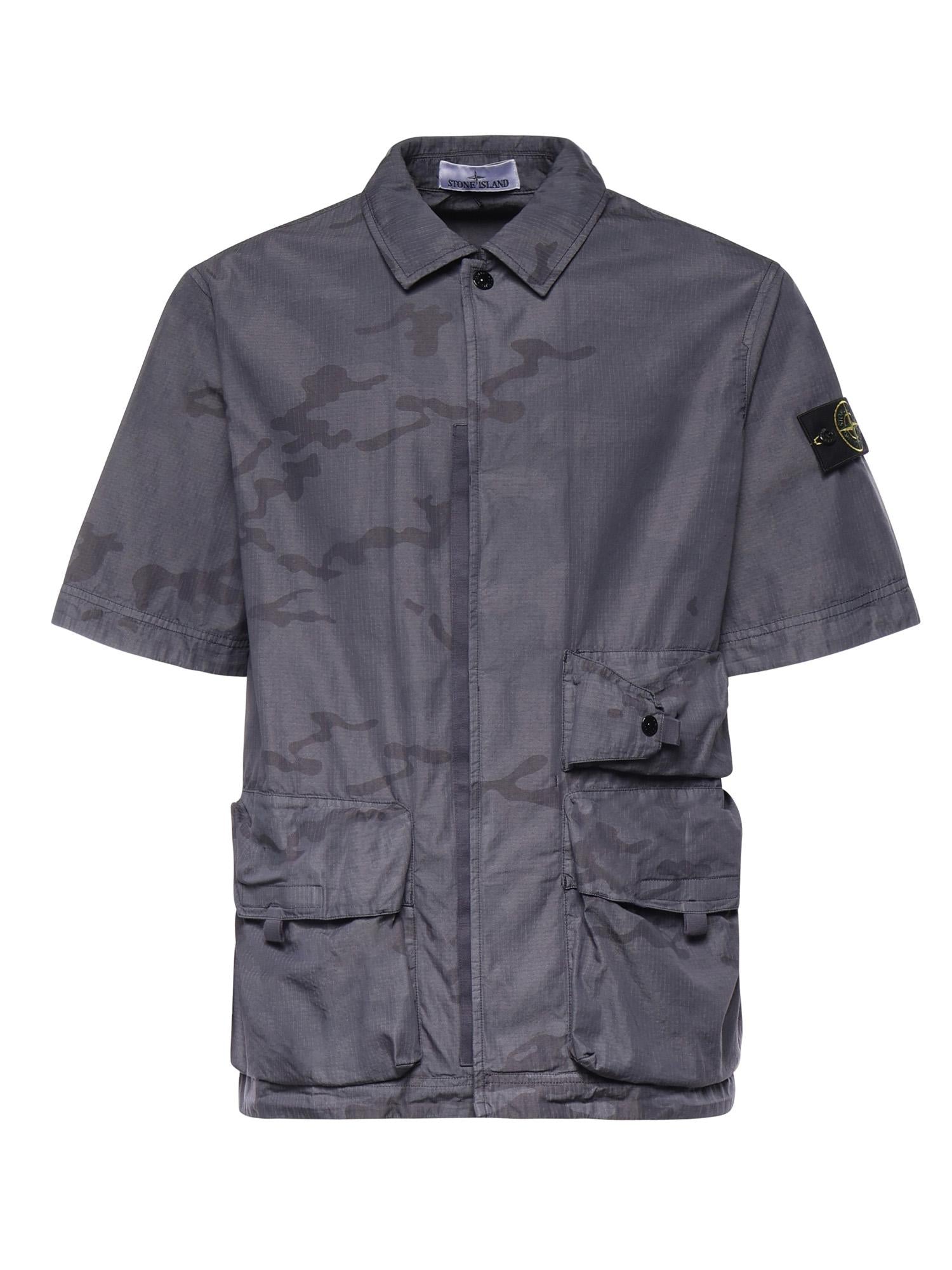 Camicia camouflage con logo L1S151100024 S00E9V002D STONE ISLAND 