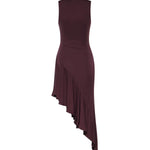 Abito asimmetrico in jersey fluido AA9R3005J090C 332 ALAIA 