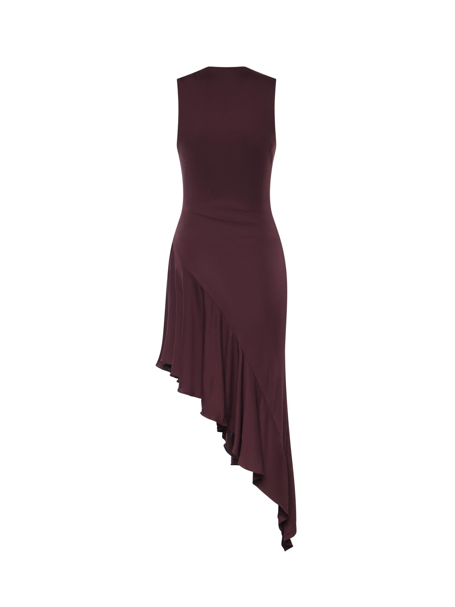 Abito asimmetrico in jersey fluido AA9R3005J090C 332 ALAIA 