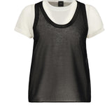 T-shirt con maniche asimmetriche e canotta abbinata 105152 A2LSZZ2 PINKO 