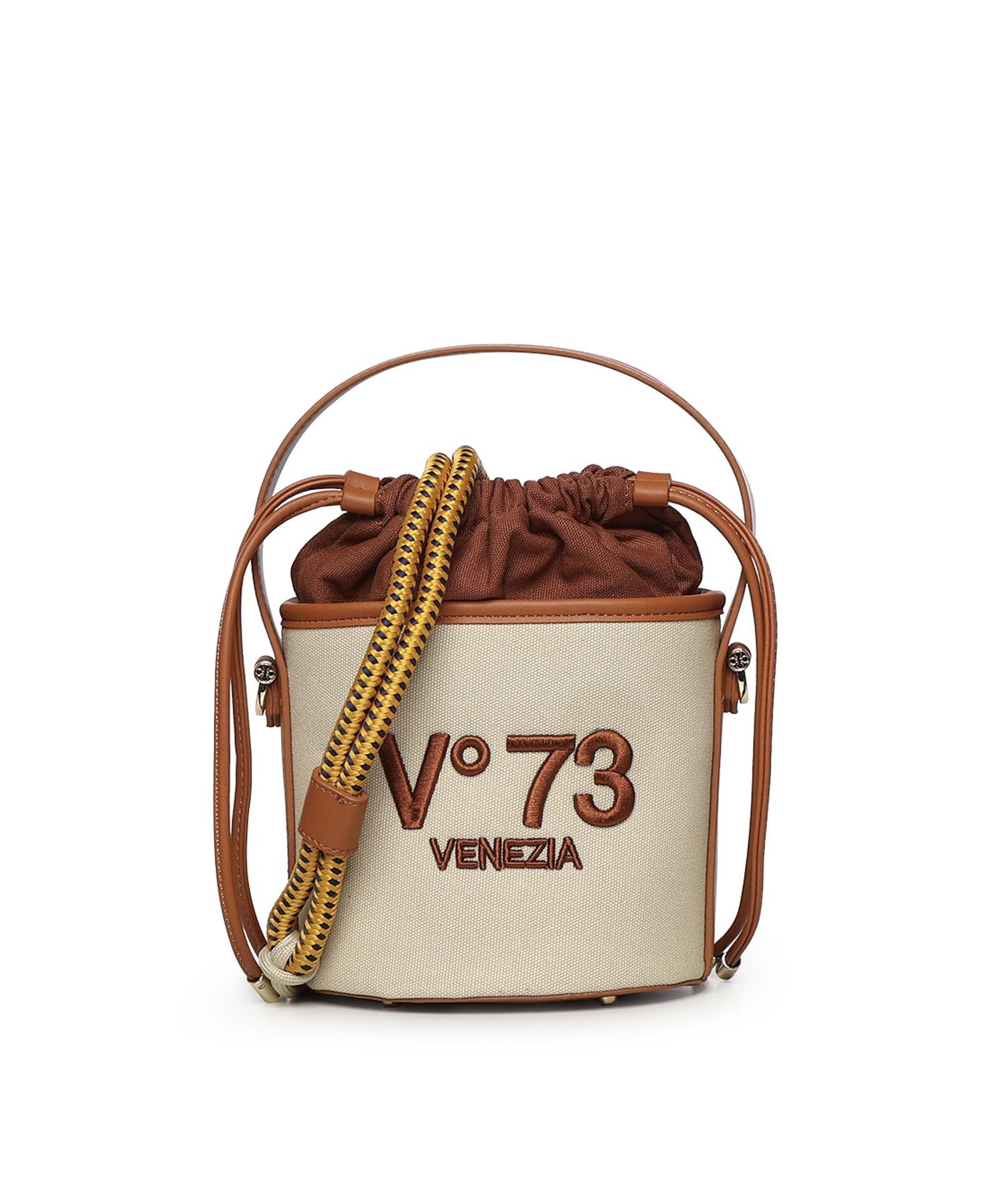 Secchiello con logo 73BS9MU03 RESPONSIBLE 73OFF WHITE/CUOIO V° 73 