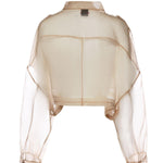 Caban cropped in organza di pura seta 106603 A2DJQ35 PINKO 