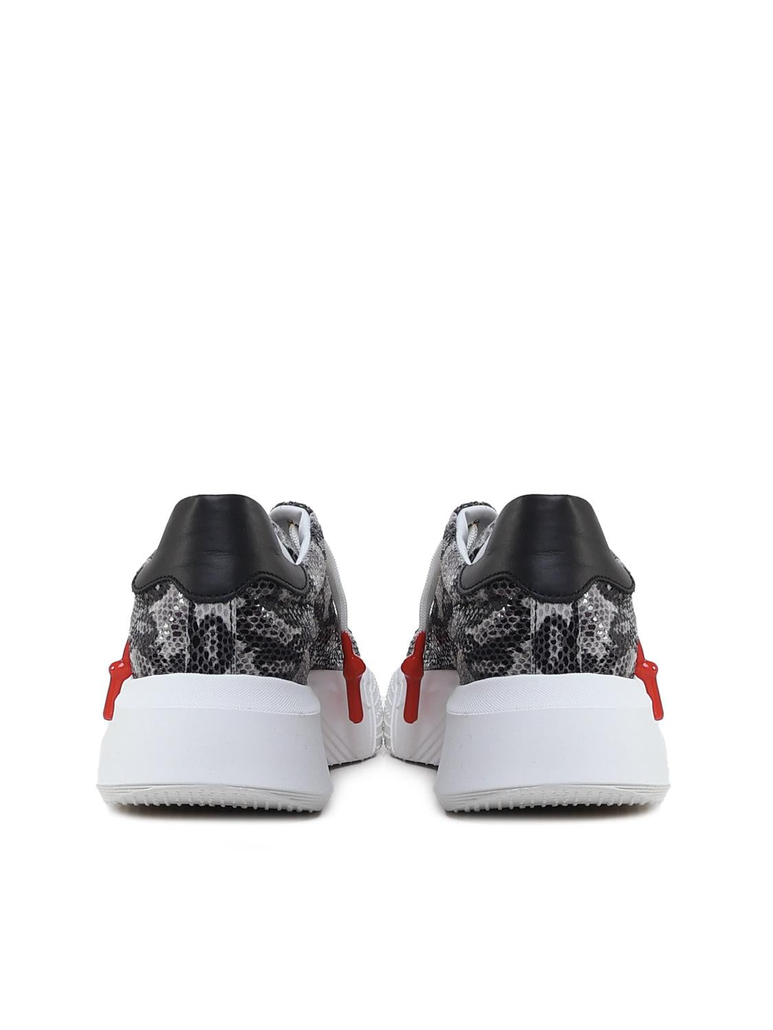 Sneakers Nemesis in nappa con stampa pitone NEMESIS2 PYTHONROCK GIULIANO GALIANO 