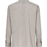 Camicia in cotone a righe e voile di seta 813932 Y2L951583 SAINT LAURENT 