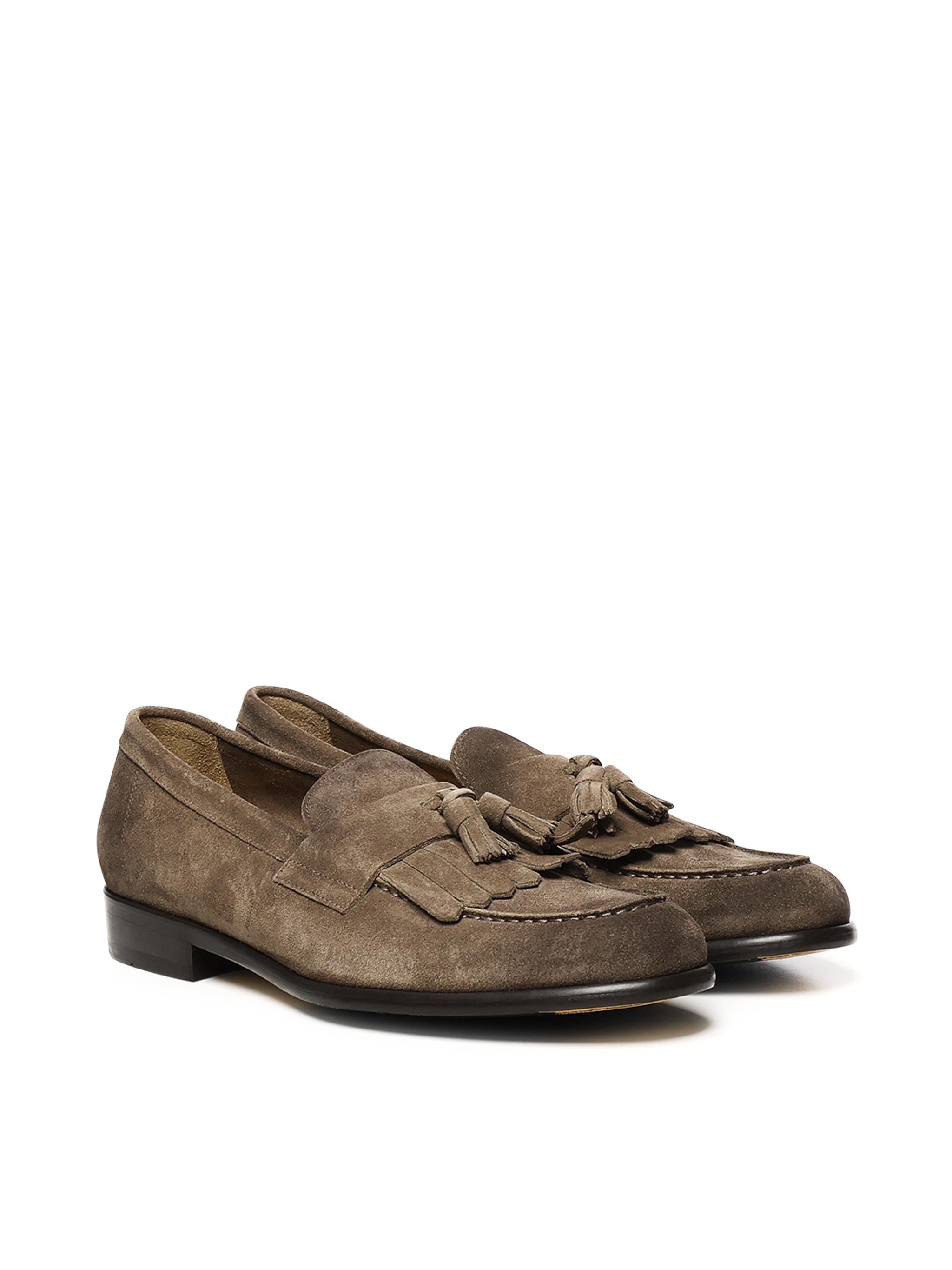Mocassino in suede con nappine e frangia DU3399STRAUY260 TM08 DOUCAL'S 